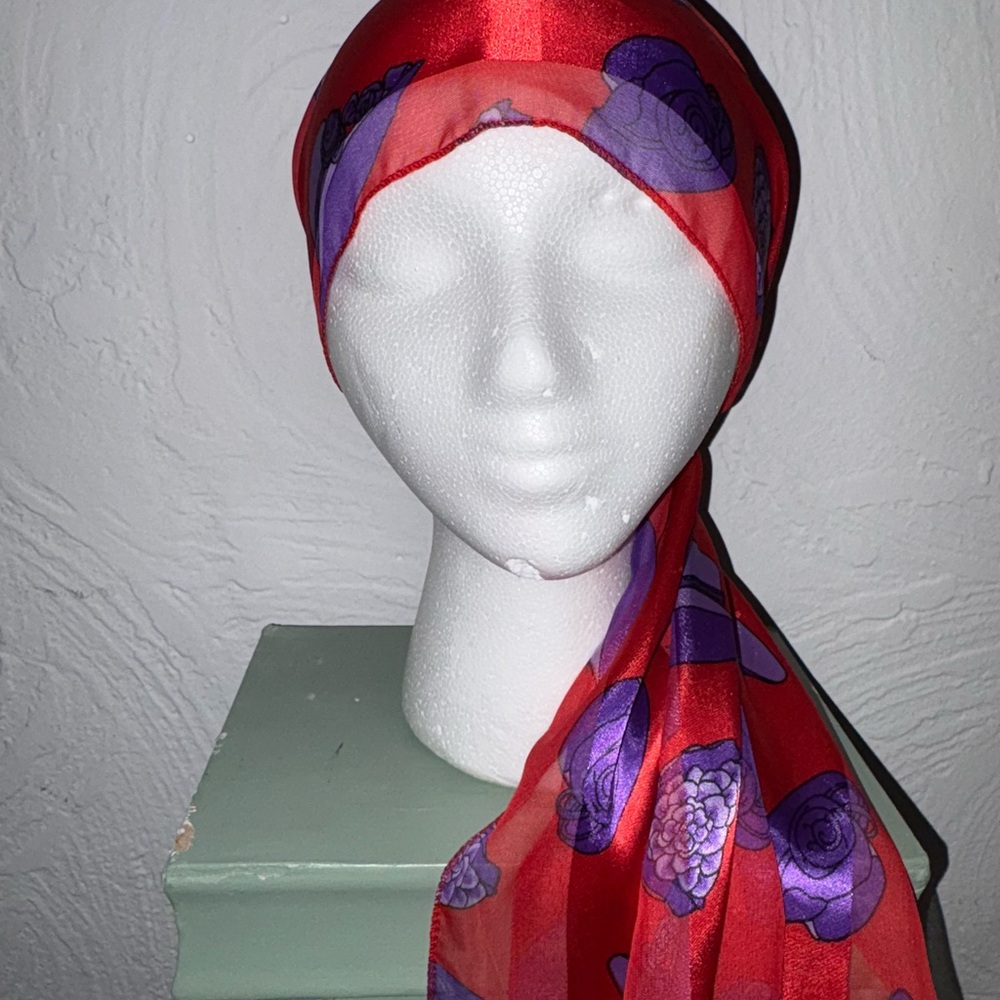 Red and Purple Headscarf